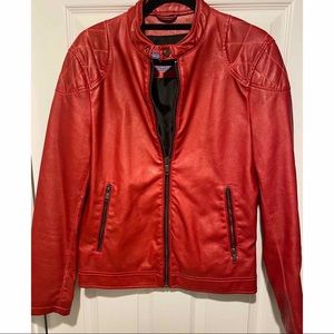 Zara red pleather jacket (small)